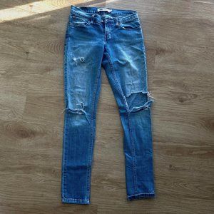 Women's Levi's 524 Distressed Blue Jeans Size 1
